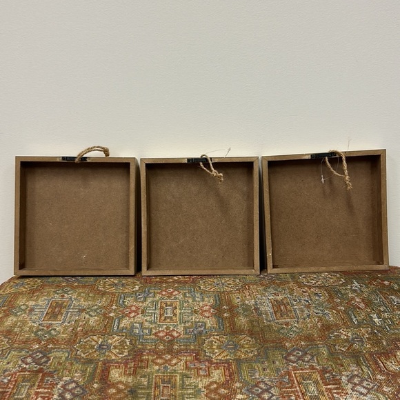 Palm leaf Mini Wooden Laser Cut Wall Decor Display - Three Piece Brown/W… - Picture 11 of 15